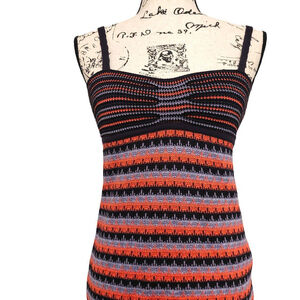 M by MISSONI Orange Brown Lavender Sleeveless Knit Top Shirt Size 40 US 4 $495